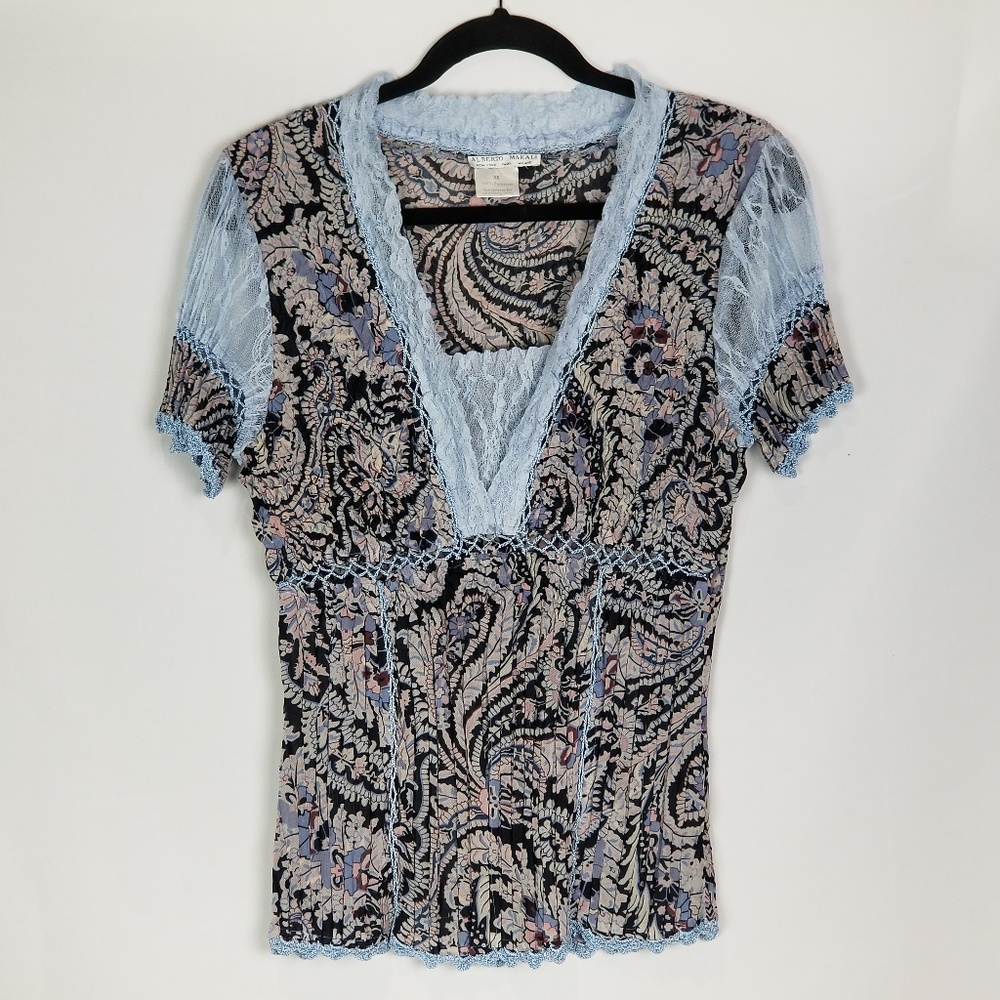 Alberto Makali Pleated Hand Laced Trim _ Medium